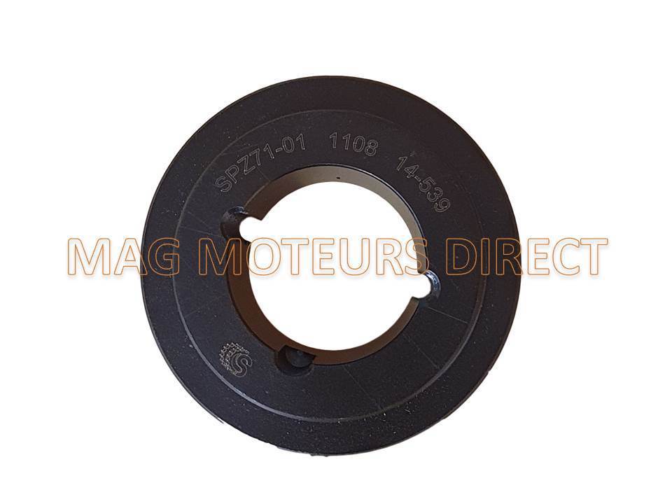 POULIE FONTE 71mm - Type SPZ - Simple Gorge - MOYEU AMOVIBLE