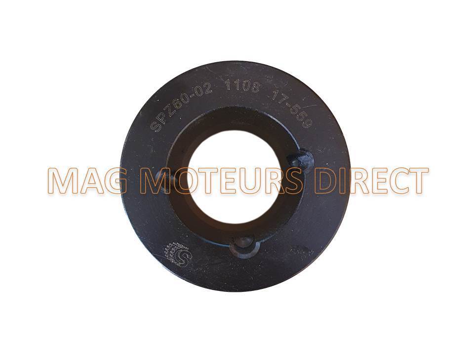 POULIE FONTE 60mm - Type SPZ - Double Gorge - MOYEU AMOVIBLE
