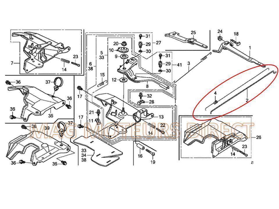 TIGE et RESSORT DE RAPPEL compatible HONDA GX240 GX270 (ECO)
