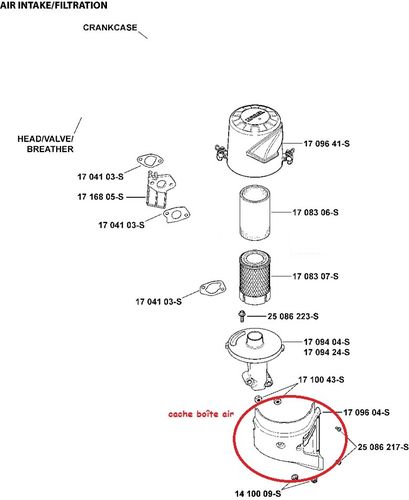 Tapa de la caja de aire KOHLER CH270